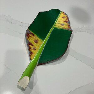 Hand Painted Wooden Banana Leaf